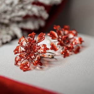 Tűzvirág fülbevaló - ékszer - fülbevaló - lógó fülbevaló - Meska.hu