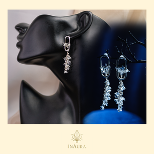 Üvegvirág lógós fülbevaló, Ékszer, Fülbevaló, Csillár fülbevaló, Ékszerkészítés, MESKA