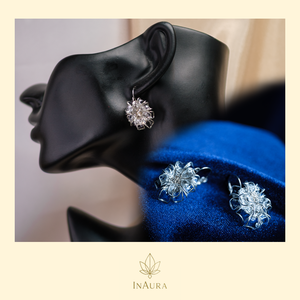 Üvegvirág fülbevaló, Ékszer, Fülbevaló, Lógó fülbevaló, Ékszerkészítés, MESKA