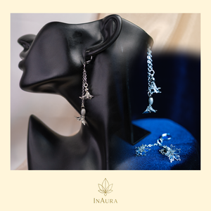 Üvegvirág, lógós fülbevaló, Ékszer, Fülbevaló, Csillár fülbevaló, Ékszerkészítés, MESKA