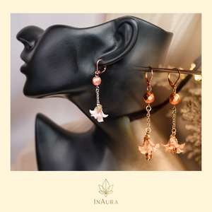 Rosegold lógós fülbevaló, Ékszer, Fülbevaló, Lógó fülbevaló, Ékszerkészítés, MESKA