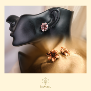 Barna virág fülbevaló, Ékszer, Fülbevaló, Fülékszer, Ékszerkészítés, MESKA