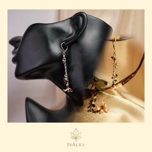 Barna lógós fülbevaló, Ékszer, Fülbevaló, Lógó fülbevaló, Ékszerkészítés, MESKA