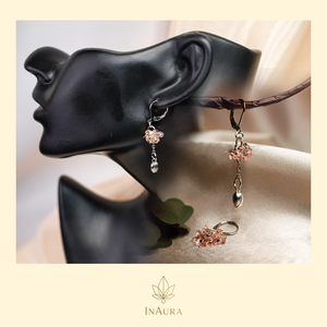 Apró virágos asszimetrikus fülbevaló, Ékszer, Fülbevaló, Lógó fülbevaló, Ékszerkészítés, MESKA