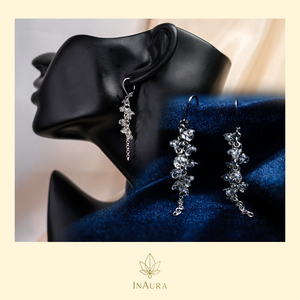 Apró üvegvirág hatású lógós fülbevaló, Ékszer, Fülbevaló, Lógó fülbevaló, Ékszerkészítés, MESKA