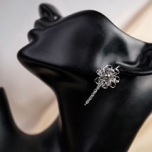 Üvegvirág hatású, lógós fülbevaló - ékszer - fülbevaló - lógó fülbevaló - Meska.hu