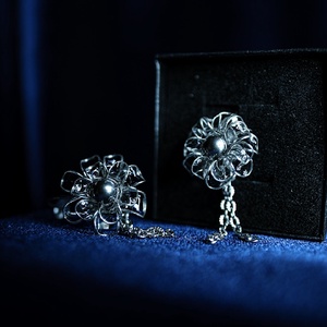 Üvegvirág hatású, lógós fülbevaló - ékszer - fülbevaló - lógó fülbevaló - Meska.hu