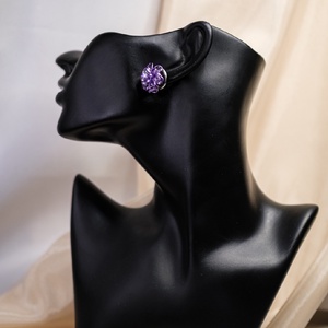 Lila üvegvirág hatású fülbevaló - ékszer - fülbevaló - fülékszer - Meska.hu