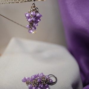 Orgona fürtös, lógós fülbevaló - ékszer - fülbevaló - lógó fülbevaló - Meska.hu