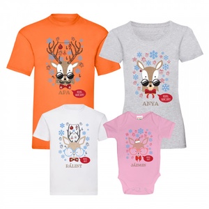 Karácsonyi családi póló szett- hipszter rénszarvas (saját névvel) - karácsony - karácsonyi ruházat - karácsonyi póló & pulcsi - Meska.hu