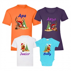 Karácsonyi családi póló szett- rénszarvas (saját névvel) - karácsony - karácsonyi ruházat - karácsonyi póló & pulcsi - Meska.hu