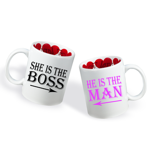 Valentin napi Páros bögre - Boss-Man , Otthon & Életmód, Konyhafelszerelés, tálalás, Tálalás, Bögre & Csésze, Mindenmás, MESKA