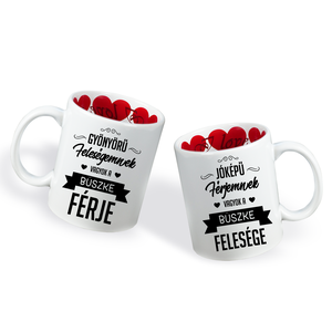 Valentin napi Páros bögre - Büszke Férj-Feleség , Otthon & Életmód, Konyhafelszerelés, tálalás, Tálalás, Bögre & Csésze, Mindenmás, MESKA