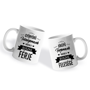 Valentin napi Páros bögre - Büszke Férj-Feleség  - otthon & életmód - konyhafelszerelés, tálalás - tálalás - bögre & csésze - Meska.hu