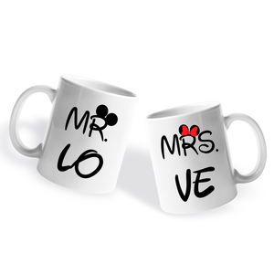 Valentin napi Páros bögre - MR - MRS  - otthon & életmód - konyhafelszerelés, tálalás - tálalás - bögre & csésze - Meska.hu