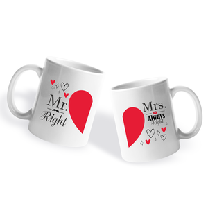 Valentin napi Páros bögre - MR - MRS  - otthon & életmód - konyhafelszerelés, tálalás - tálalás - bögre & csésze - Meska.hu