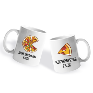 Valentin napi Páros bögre - Pizza szelet - otthon & életmód - konyhafelszerelés, tálalás - tálalás - bögre & csésze - Meska.hu