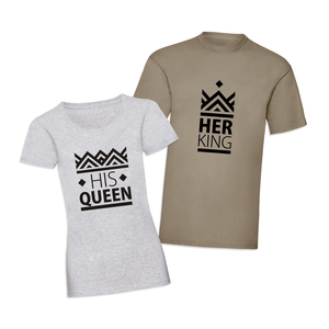 Páros mintás póló, pulóver King - Queen , Ruha & Divat, Páros szett, Női-férfi páros szett, Mindenmás, MESKA