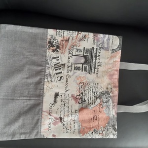 Párizsi mintás bevásárló táska - táska & tok - bevásárlás & shopper táska - shopper, textiltáska, szatyor - Meska.hu