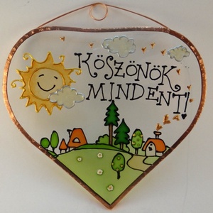 Köszönök mindent!  - házikós - Üveg, Üvegkép -  - Meska.hu