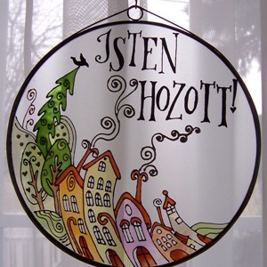 Részeg házak - nagy méretű - Üveg, Üvegkép - otthon & életmód - dekoráció - kép & falikép - üvegkép - Meska.hu