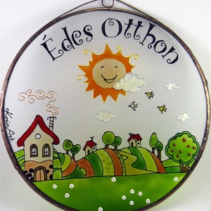 Dimbes-dombos Édes otthon - Üvegkép - otthon & életmód - dekoráció - kép & falikép - üvegkép - Meska.hu