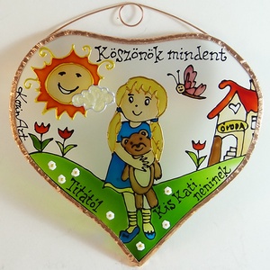 Köszönök mindent!  - ovis ballagás - Üveg, Üvegkép - otthon & életmód - dekoráció - ajtó- és ablak dekoráció - ablakdísz - Meska.hu