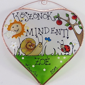 Köszönök mindent!  - Csigás - Üveg, Üvegkép - művészet - festmény - üvegfestmény - Meska.hu