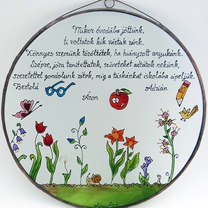 Ovis ballagó kép - Üveg, Üvegkép - otthon & életmód - dekoráció - asztal és polc dekoráció - díszüveg - Meska.hu