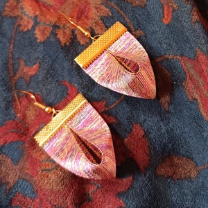 Csillogó rózsaszín fülbevaló  - Meska.hu