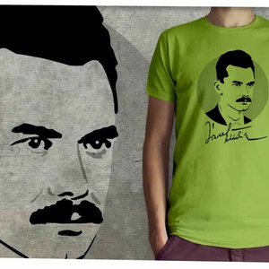 József Attila portré férfi pólón - ruha & divat - férfi ruha - póló - Meska.hu