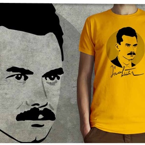 József Attila portré férfi pólón - ruha & divat - férfi ruha - póló - Meska.hu