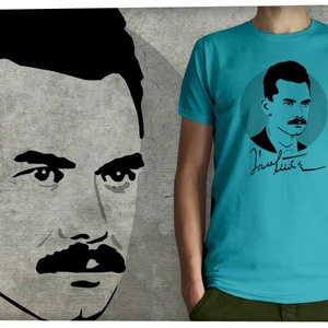 József Attila portré férfi pólón - ruha & divat - férfi ruha - póló - Meska.hu