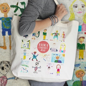 A gyerekek rajzaiból készült táska, póló, Táska & Tok, Bevásárlás & Shopper táska, Shopper, textiltáska, szatyor, Mindenmás, MESKA