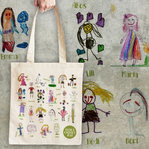A gyerekek rajzaiból készült táska, póló - táska & tok - bevásárlás & shopper táska - shopper, textiltáska, szatyor - Meska.hu