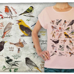 Énekes madarak - női bővebb szabású pólón, Ruha & Divat, Női ruha, Póló, felső, Fotó, grafika, rajz, illusztráció, Mindenmás, MESKA