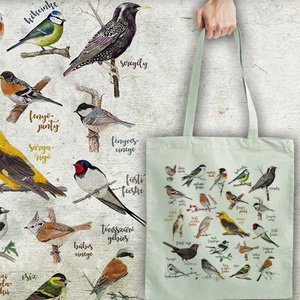 Énekes madarak  textiltáskán - táska & tok - bevásárlás & shopper táska - shopper, textiltáska, szatyor - Meska.hu