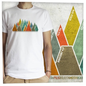 15 hegycsúcs - Magyar hegységek - Jó minőségű klasszikus férfi póló  - ruha & divat - férfi ruha - póló - Meska.hu