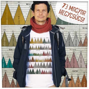 73 hegycsúcs - Magyar hegységek - Jó minőségű klasszikus férfipóló, Ruha & Divat, Férfi ruha, Póló, Fotó, grafika, rajz, illusztráció, MESKA