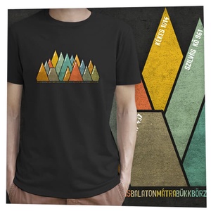15 hegycsúcs - Magyar hegységek - Prémium bio férfi póló , Ruha & Divat, Férfi ruha, Póló, Fotó, grafika, rajz, illusztráció, MESKA