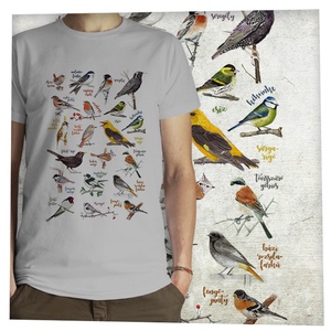 Énekes madarak - Jó minőségű klasszikus férfi póló , Ruha & Divat, Férfi ruha, Póló, Fotó, grafika, rajz, illusztráció, MESKA
