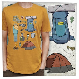 Túrázós  - Prémium bio férfi póló , Ruha & Divat, Férfi ruha, Póló, Fotó, grafika, rajz, illusztráció, MESKA