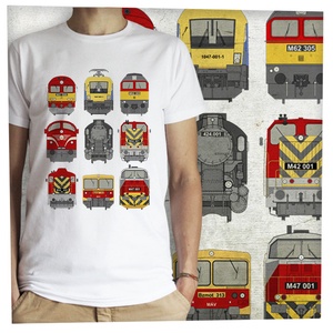 9 mozdony  -  Jó minőségű klasszikus férfi póló, Ruha & Divat, Férfi ruha, Póló, Fotó, grafika, rajz, illusztráció, MESKA