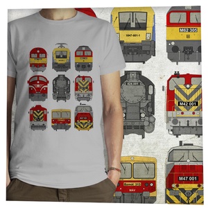 9 mozdony  -  Jó minőségű klasszikus férfi póló - ruha & divat - férfi ruha - póló - Meska.hu