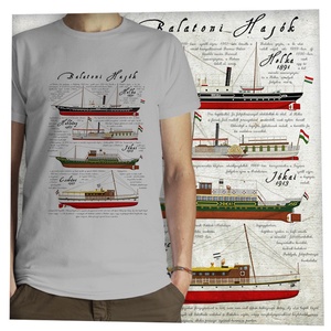 Balatoni hajók -  Jó minőségű klasszikus férfi póló - ruha & divat - férfi ruha - póló - Meska.hu