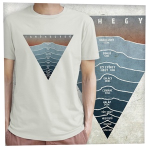 Tanúhegyek-Balaton-felvidéki túra - Prémium bio férfi póló, Ruha & Divat, Férfi ruha, Póló, Fotó, grafika, rajz, illusztráció, MESKA