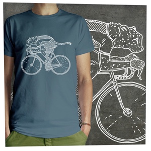 Bicajos gepárd -  Jó minőségű klasszikus férfipóló - ruha & divat - férfi ruha - póló - Meska.hu