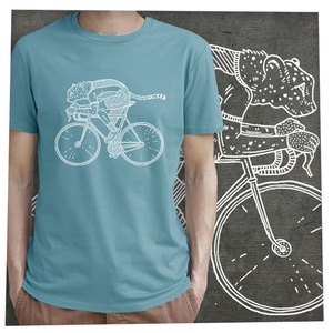 Bicajos gepárd - Prémium bio férfi póló - ruha & divat - férfi ruha - póló - Meska.hu