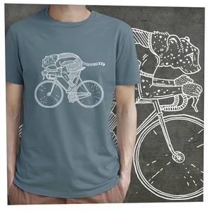 Bicajos gepárd - Prémium bio férfi póló - ruha & divat - férfi ruha - póló - Meska.hu