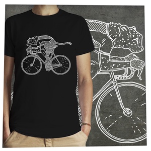 Bicajos gepárd -  Jó minőségű klasszikus férfipóló, Ruha & Divat, Férfi ruha, Póló, Fotó, grafika, rajz, illusztráció, MESKA